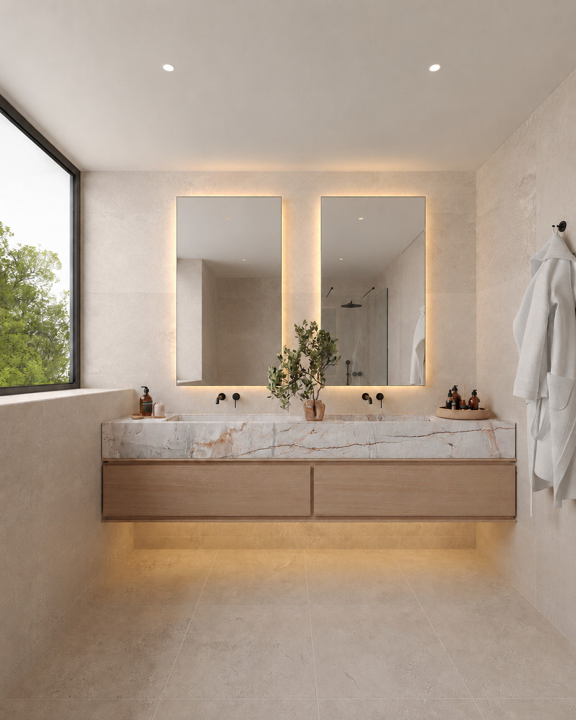 Salle de bains, ambiance 1.